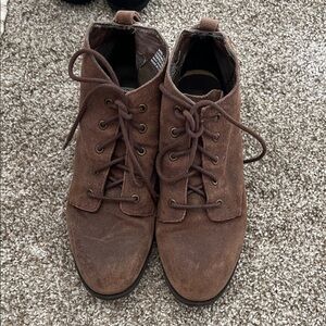 Brown Genuine Suede Booties